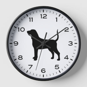 Bluetick Coonhound Hunde Silhouette Uhr