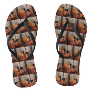 Bluetick Coonhound im Herbst Leaves Fall Inspirier Flip Flops