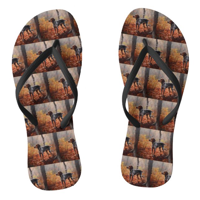 Bluetick Coonhound im Herbst Leaves Fall Inspirier Flip Flops (Fußbett)