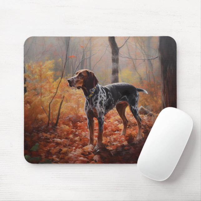 Bluetick Coonhound im Herbst Leaves Fall Inspirier Mousepad (Mit Mouse)