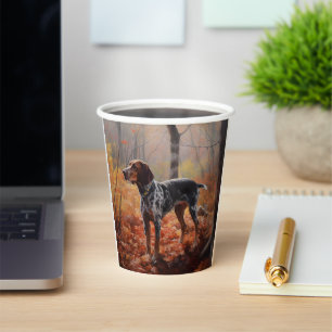 Bluetick Coonhound im Herbst Leaves Fall Inspirier Pappbecher