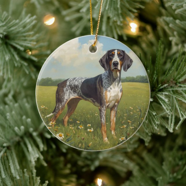Bluetick Coonhound Keramik Ornament (Baum)