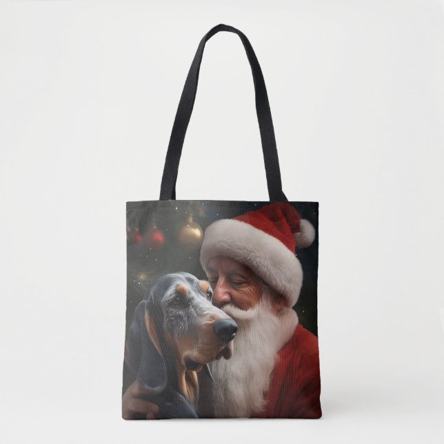 Bluetick Coonhound mit Weihnachten des Weihnachtsm (Vorderseite)