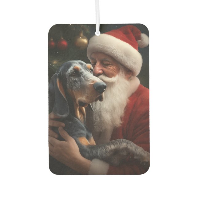 Bluetick Coonhound mit Weihnachten des Weihnachtsm Autolufterfrischer (Vorderseite)