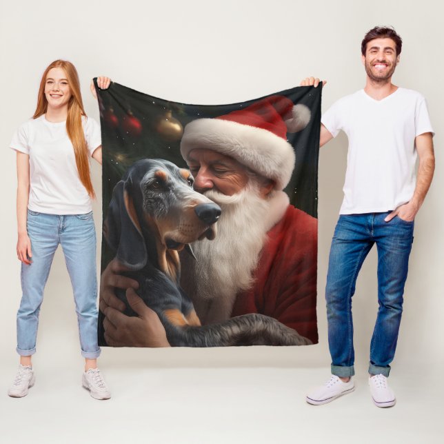 Bluetick Coonhound mit Weihnachten des Weihnachtsm Fleecedecke (Beispiel)
