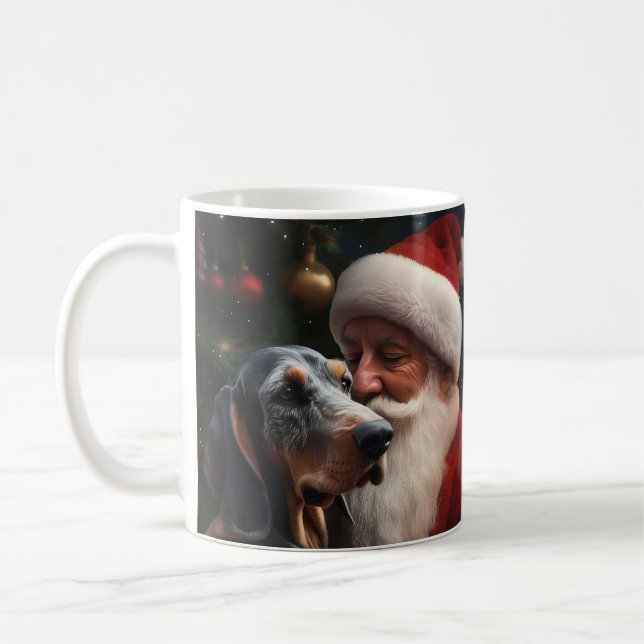 Bluetick Coonhound mit Weihnachten des Weihnachtsm Kaffeetasse (Links)