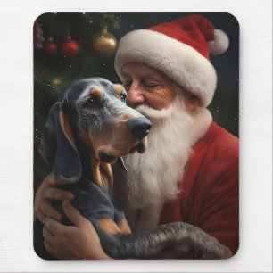 Bluetick Coonhound mit Weihnachten des Weihnachtsm Mousepad