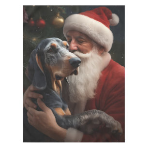 Bluetick Coonhound mit Weihnachten des Weihnachtsm Tischdecke