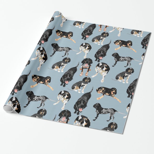 Bluetick Coonhound-Packpapier Geschenkpapier (Ungerollt)