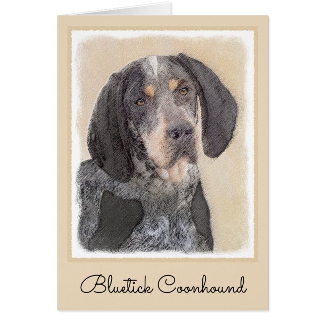 Bluetick Coonhound Painting - Niedlich Original Hu (Vorne)
