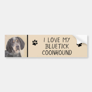 Bluetick Coonhound Painting - Niedlich Original Hu Autoaufkleber