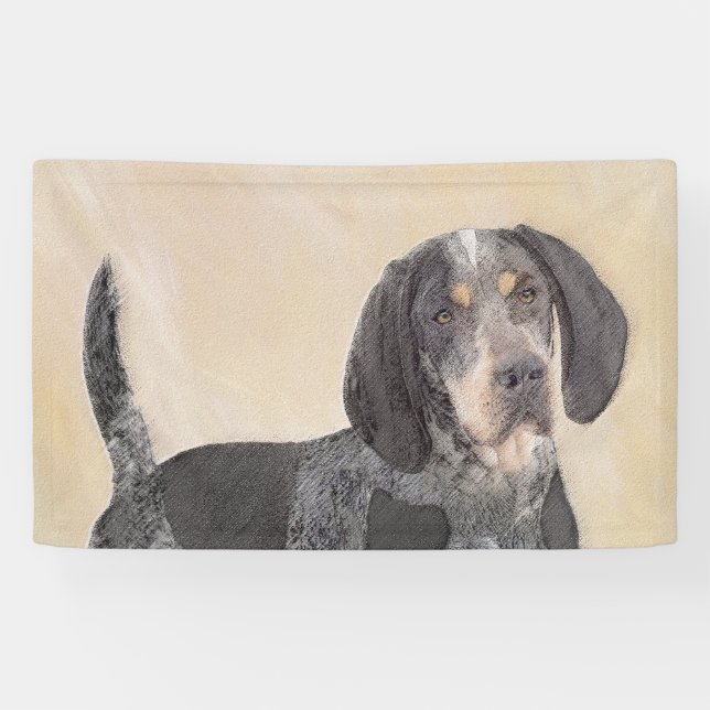 Bluetick Coonhound Painting - Niedlich Original Hu Banner (Horizontal)