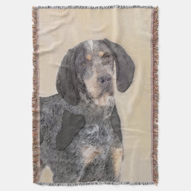 Bluetick Coonhound Painting - Niedlich Original Hu Decke (Vorderseite Vertikal)