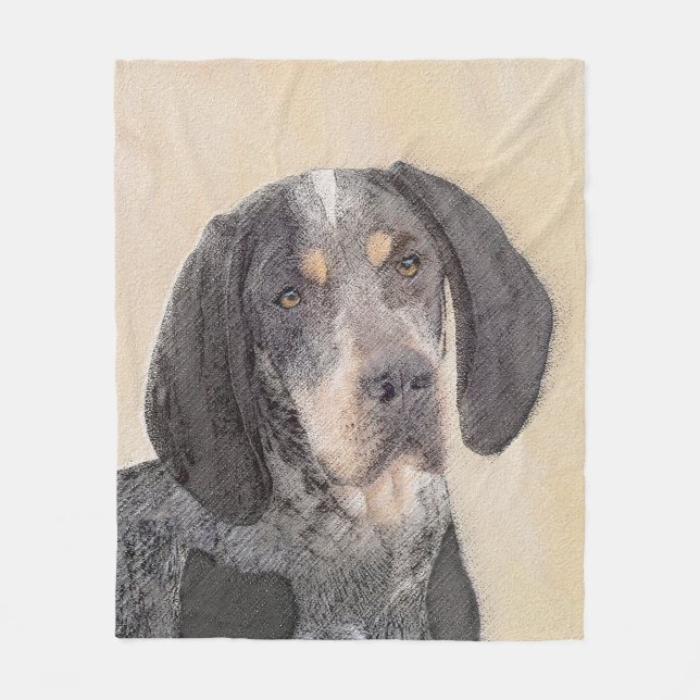 Bluetick Coonhound Painting - Niedlich Original Hu Fleecedecke (Vorderseite)
