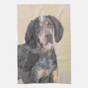 Bluetick Coonhound Painting - Niedlich Original Hu Geschirrtuch