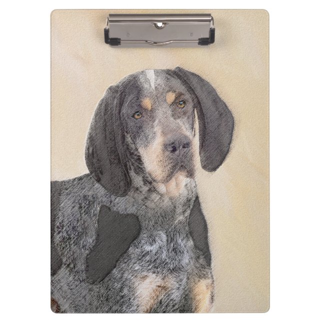 Bluetick Coonhound Painting - Niedlich Original Hu Klemmbrett (Vorderseite)