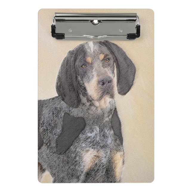 Bluetick Coonhound Painting - Niedlich Original Hu Mini Klemmbrett (Vorderseite)