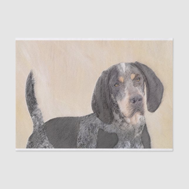 Bluetick Coonhound Painting - Niedlich Original Hu Seidenpapier (Vorderseite)