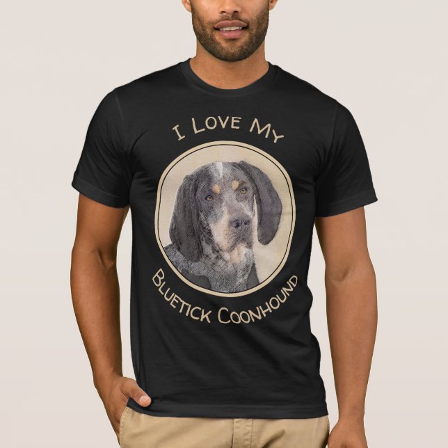 Bluetick Coonhound Painting - Niedlich Original Hu T-Shirt (Vorderseite)