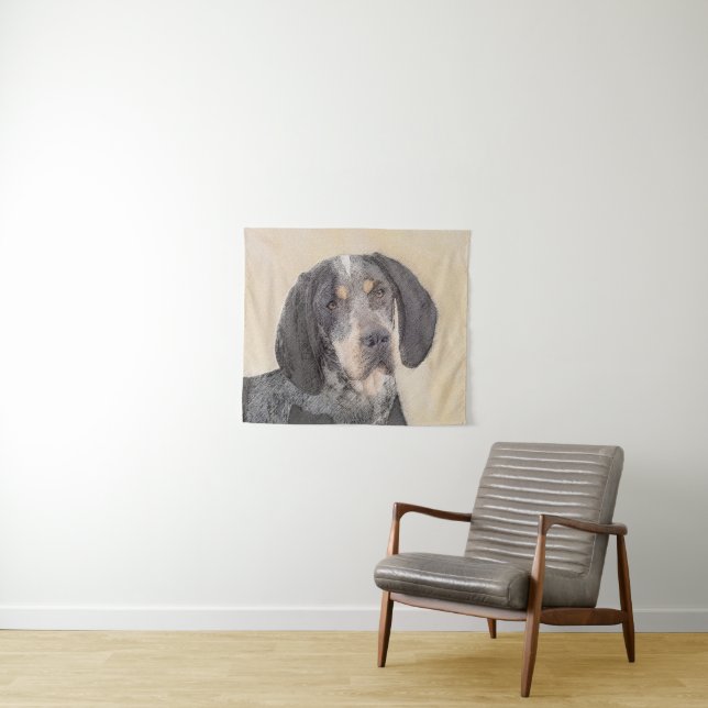 Bluetick Coonhound Painting - Niedlich Original Hu Wandteppich (Beispiel (Horizontal))