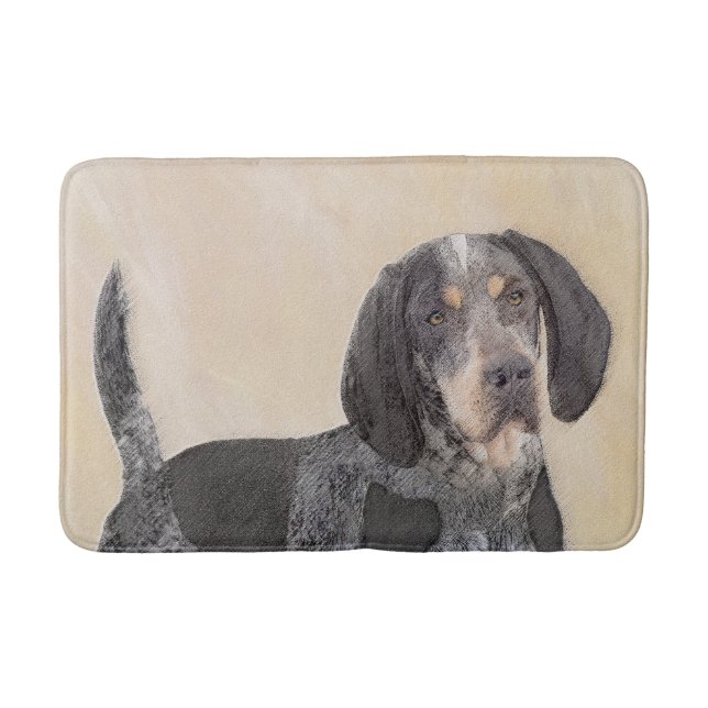 Bluetick Coonhound Painting - Niedliche Original H Badematte (Vorderseite)