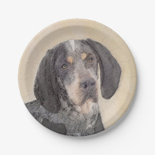 Bluetick Coonhound Painting - Niedliche Original H Pappteller