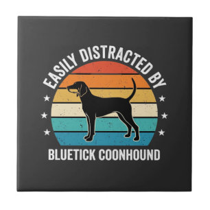 Bluetick Coonhound Retro Sonnenuntergang Hund Fliese