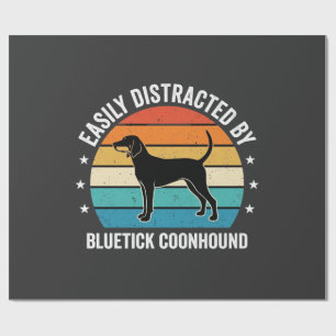 Bluetick Coonhound Retro Sonnenuntergang Hund Geschenkpapier