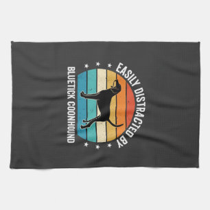 Bluetick Coonhound Retro Sonnenuntergang Hund Geschirrtuch