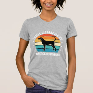 Bluetick Coonhound Retro Sonnenuntergang Hund T-Shirt