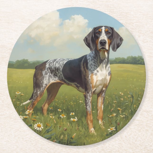Bluetick Coonhound Runder Pappuntersetzer (Vorderseite)