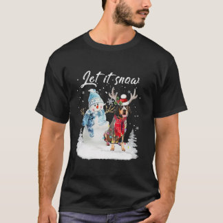 Bluetick Coonhound Santa Dog Weihnachtsschneemann  T-Shirt