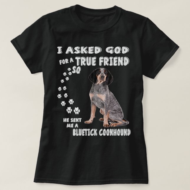 Bluetick Coonhound Sprichwort Mama Vater Print, Ra T-Shirt (Design vorne)