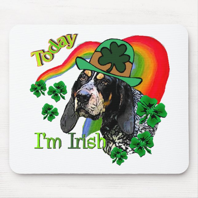 Bluetick Coonhound St Patricks Mousepad (Vorne)