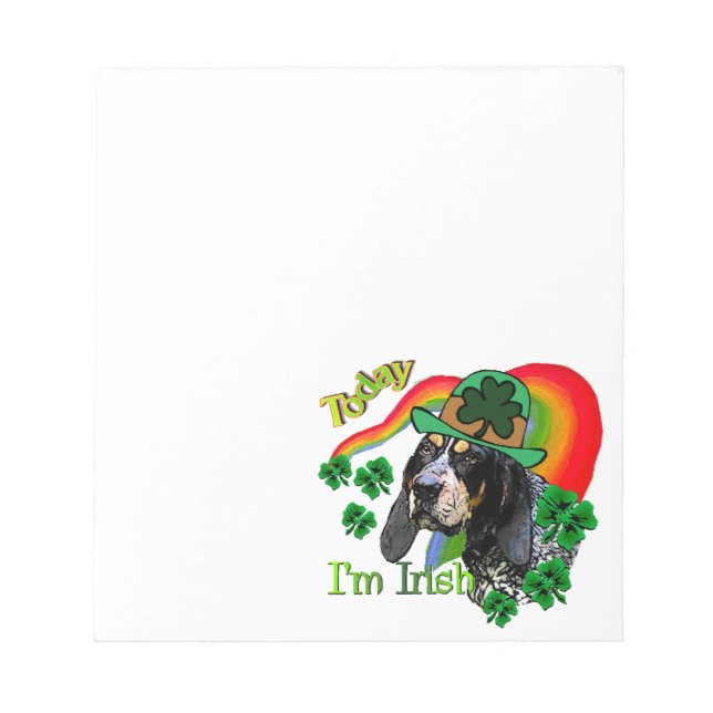 Bluetick Coonhound St Patricks Notizblock (Vorderseite)