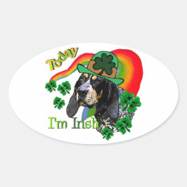 Bluetick Coonhound St Patricks Ovaler Aufkleber