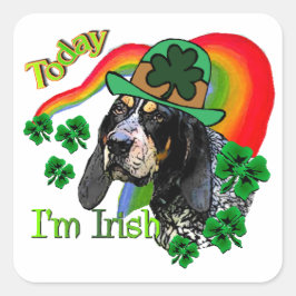 Bluetick Coonhound St Patricks Quadratischer Aufkleber