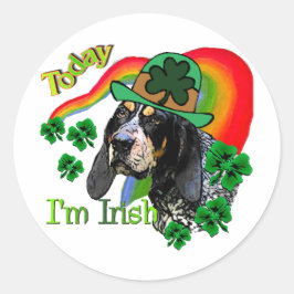 Bluetick Coonhound St Patricks Runder Aufkleber