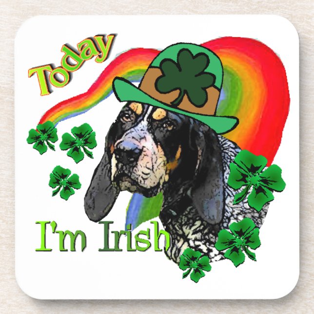 Bluetick Coonhound St Patricks Untersetzer (Vorderseite)