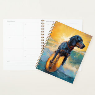 Bluetick Coonhound Strand Surfing Malerei Planer