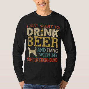 Bluetick Coonhound Vater Drink Bier Hang mit Hund T-Shirt