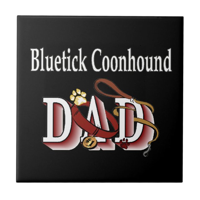 Bluetick Coonhound Vater Fliese (Vorderseite)