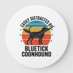 Bluetick Coonhound Vintage-Hundefan-Shirt-Design_ Große Wanduhr