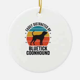 Bluetick Coonhound Vintage-Hundefan-Shirt-Design_ Keramik Ornament