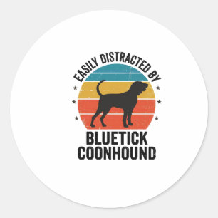 Bluetick Coonhound Vintage-Hundefan-Shirt-Design_ Runder Aufkleber