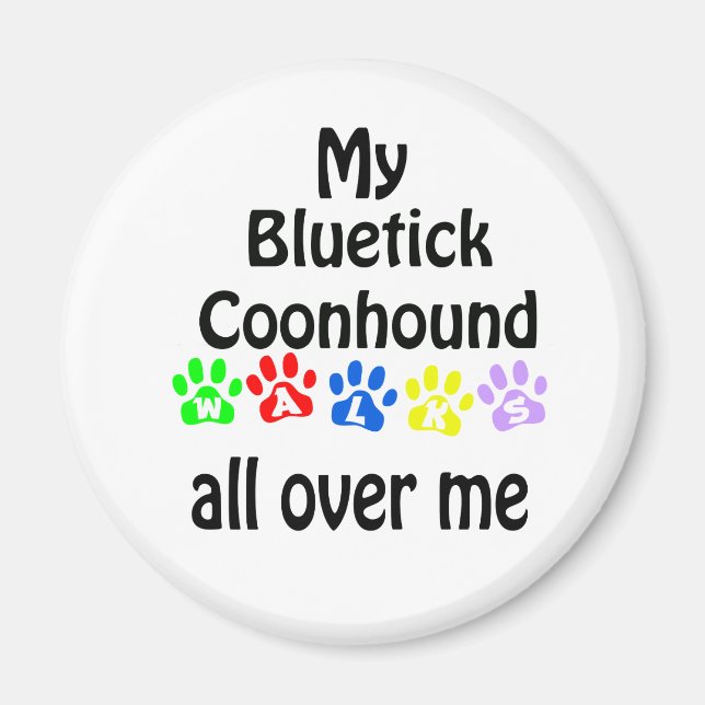 Bluetick Coonhound Walking Design Magnet (Vorne)
