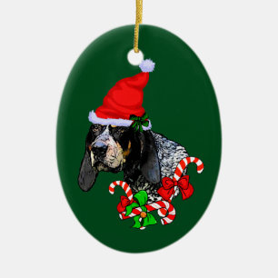 Bluetick Coonhound-Weihnachten Keramik Ornament