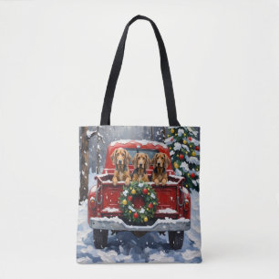 Bluetick Coonhound Weihnachten Rotes Lastwagen Fer