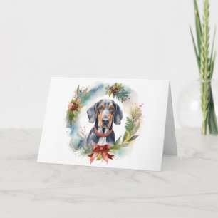 Bluetick Coonhound Weihnachtsfeier Festliche Jungf Karte