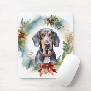Bluetick Coonhound Weihnachtsfeier Festliche Jungf Mousepad